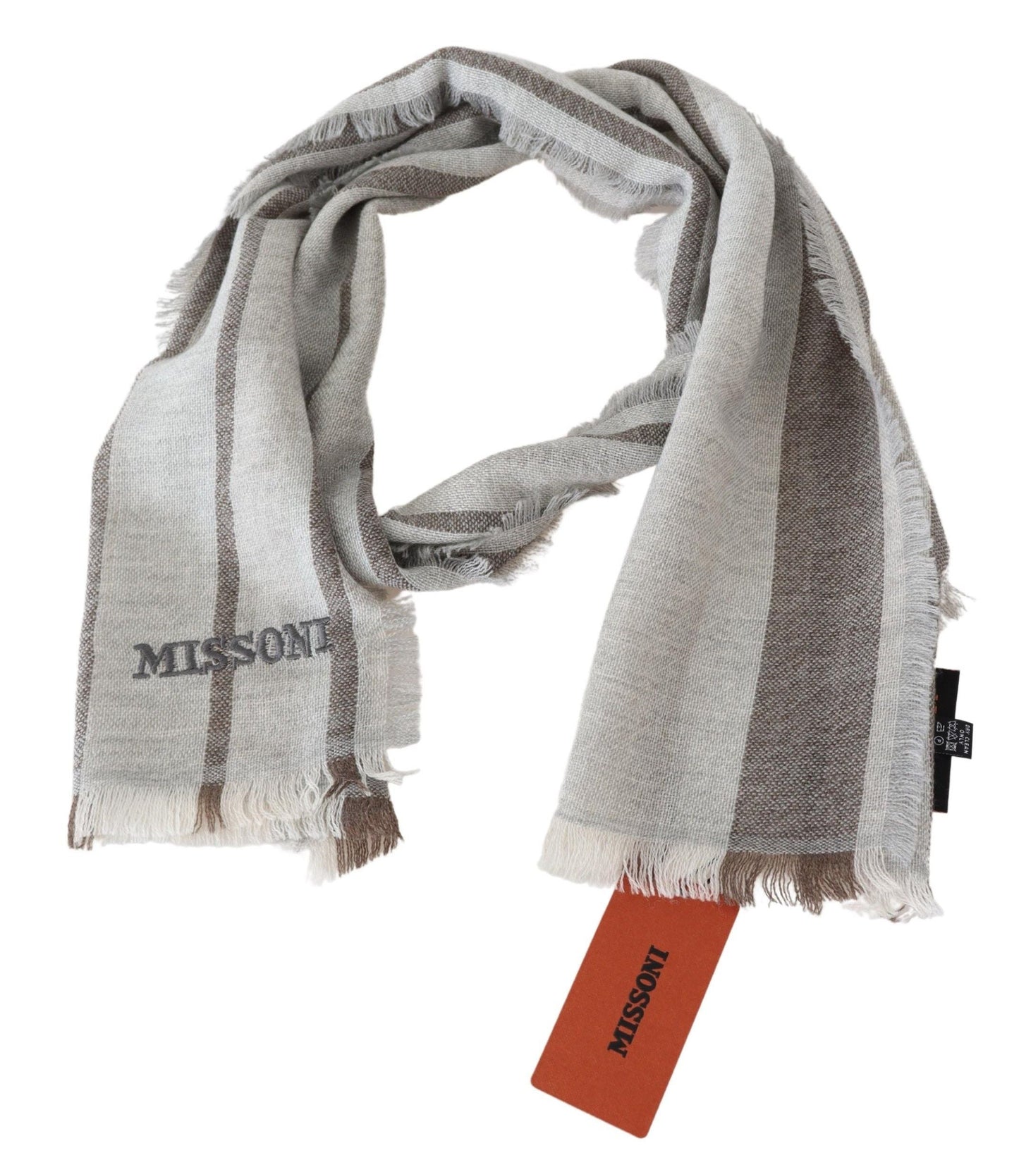 Missoni Multicolor Striped Wool Unisex Neck Wrap Men's Scarf