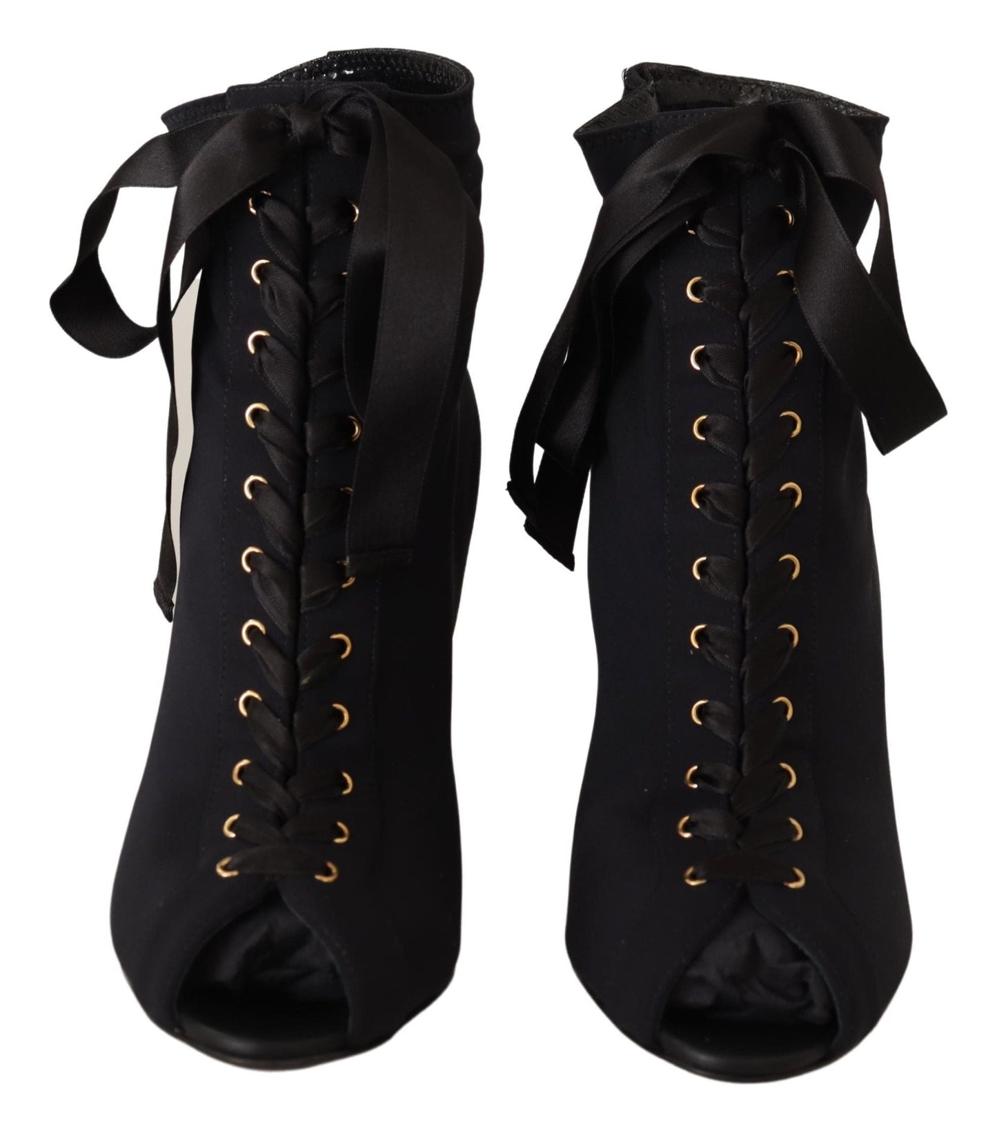 Dolce & Gabbana Black Stretch Short Ankle Boots Women's Shoes