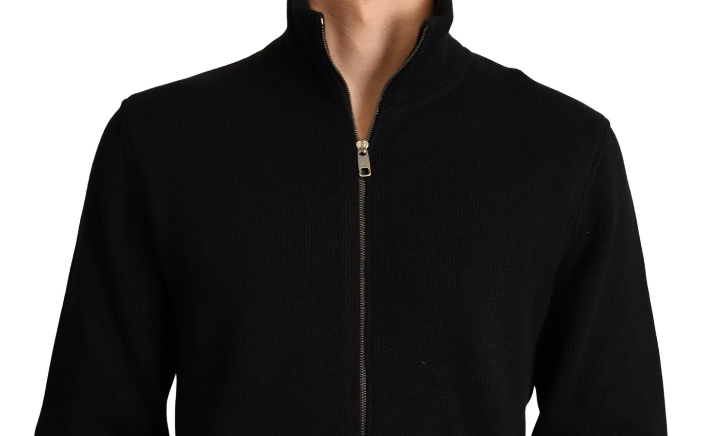 Dolce & Gabbana Black Cashmere Zipper Mens Men's Sweater
