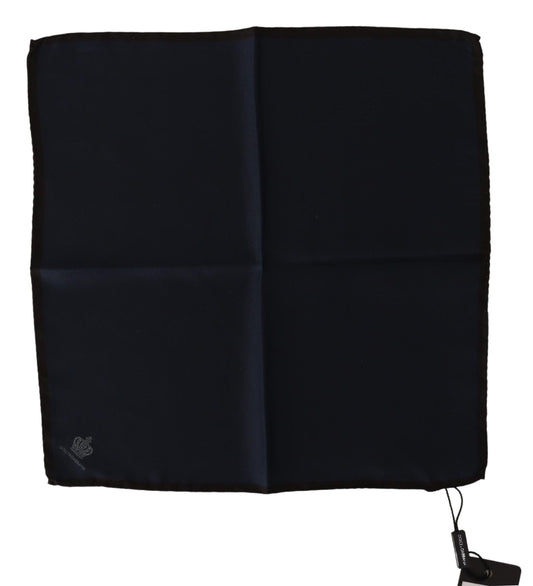 Dolce & Gabbana Black Square Handkerchief 100% Silk Men's Scarf