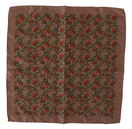Dolce & Gabbana Brown Carrots Print Silk Men's Handkerchief