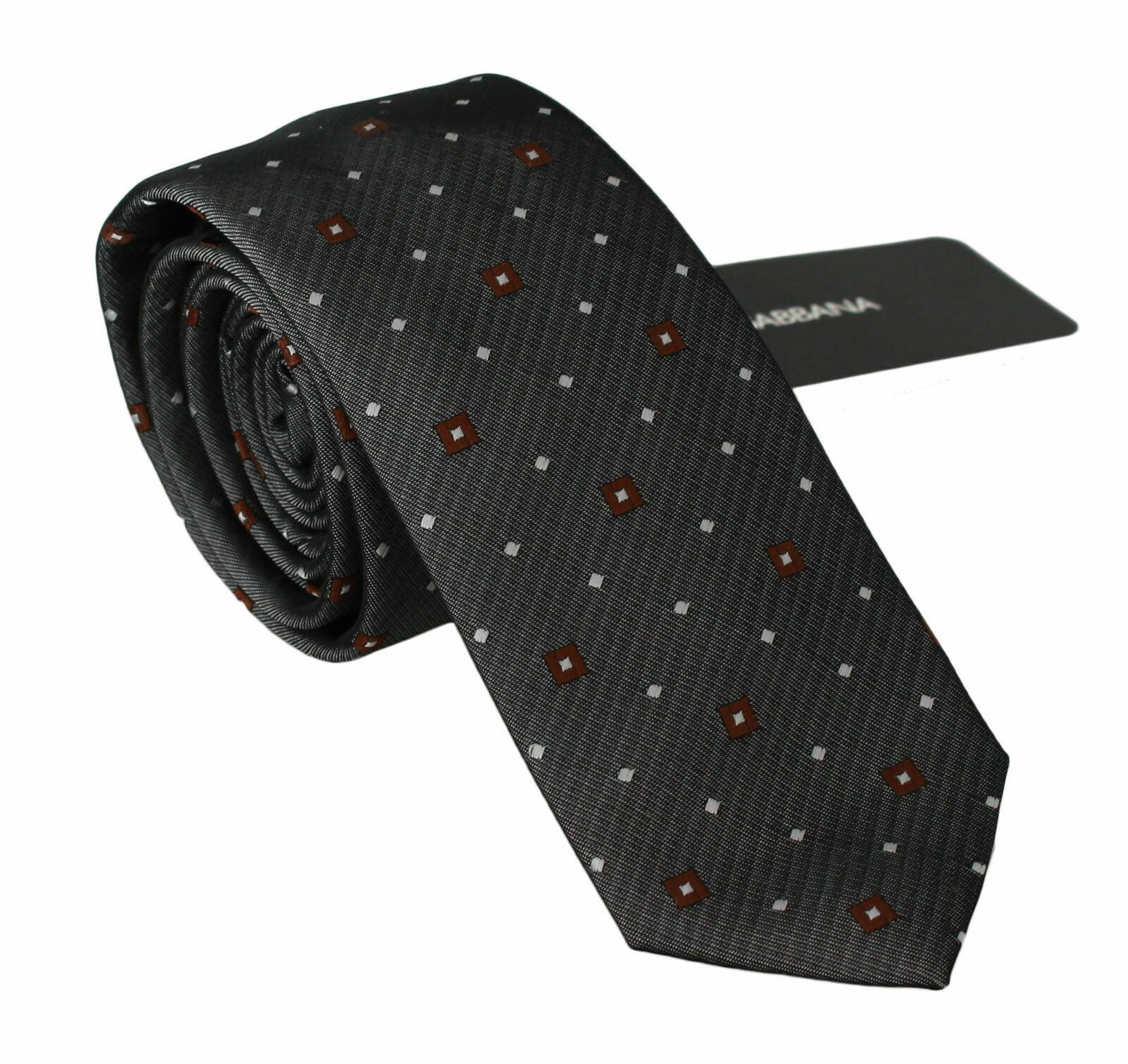 Dolce & Gabbana Gray Patterned Classic Mens Slim Men's Necktie