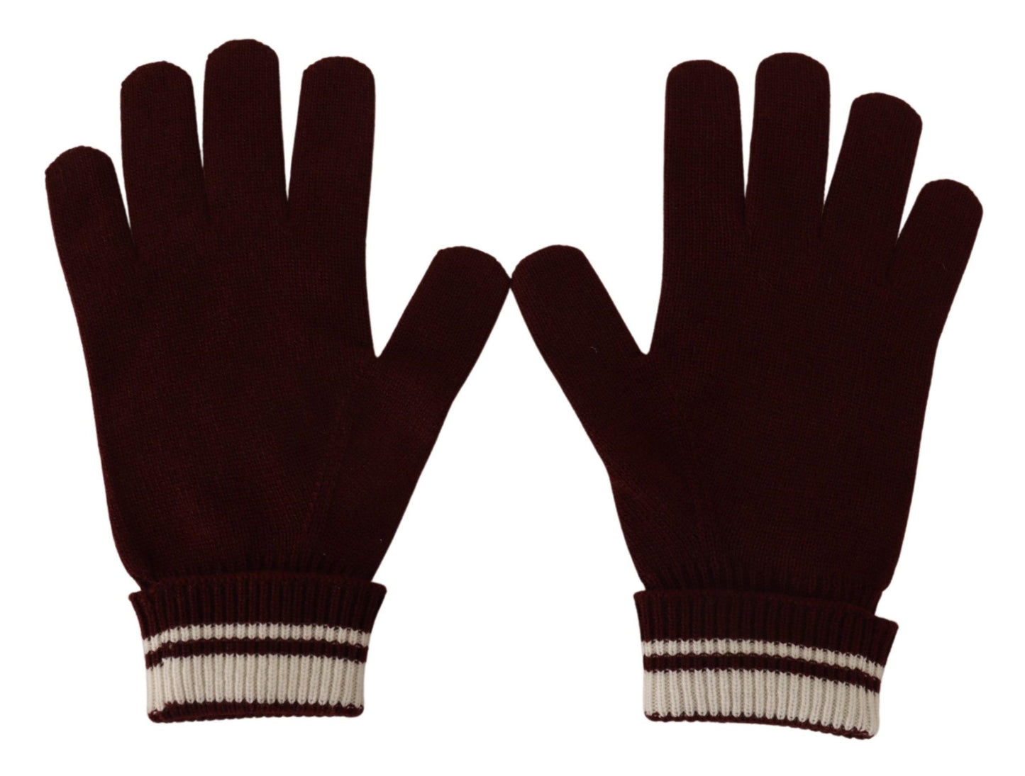 Dolce & Gabbana Red White D&G Logo Crown Cashmere Men's Gloves