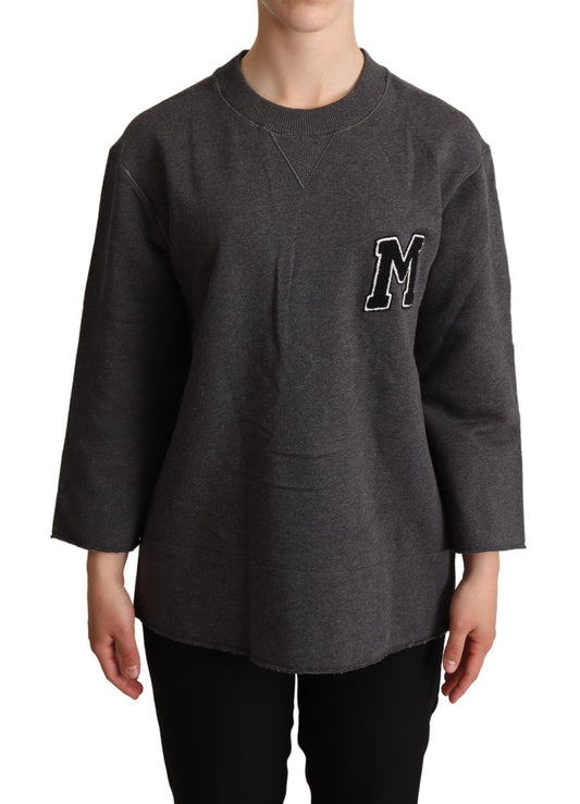 Dolce & Gabbana Gray Embroidered Women Pullover Women's Sweater