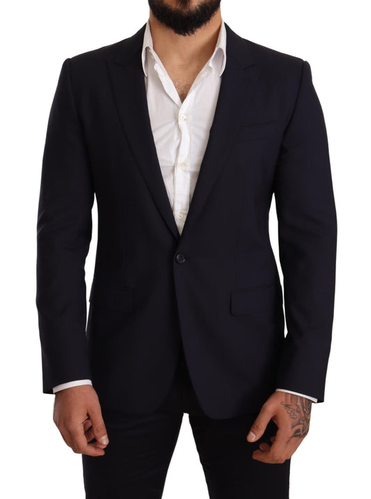 Dolce & Gabbana Navy Blue Wool Slim Fit MARTINI Men's Blazer