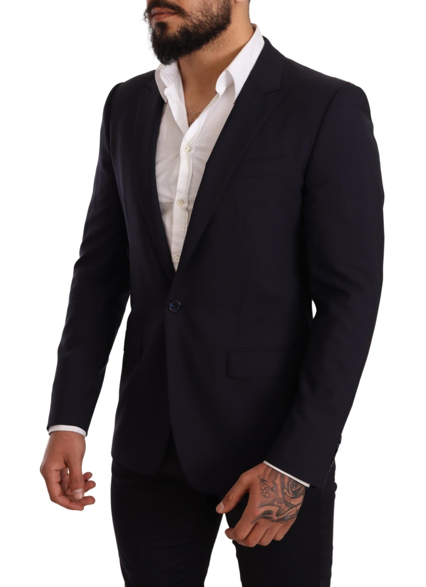 Dolce & Gabbana Navy Blue Wool Slim Fit MARTINI Men's Blazer