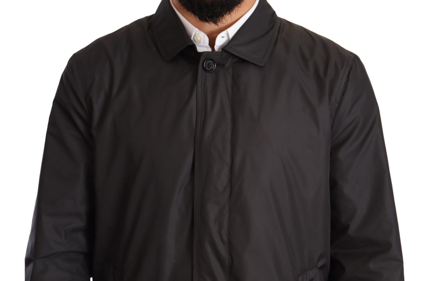 Dolce & Gabbana Black Polyester Mens Trench Coat Men's Jacket