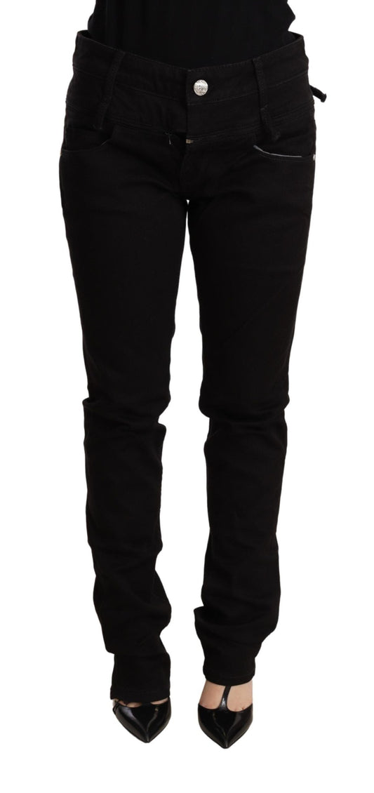 Acht Black Low Waist Skinny Denim Jeans Women's Trouser