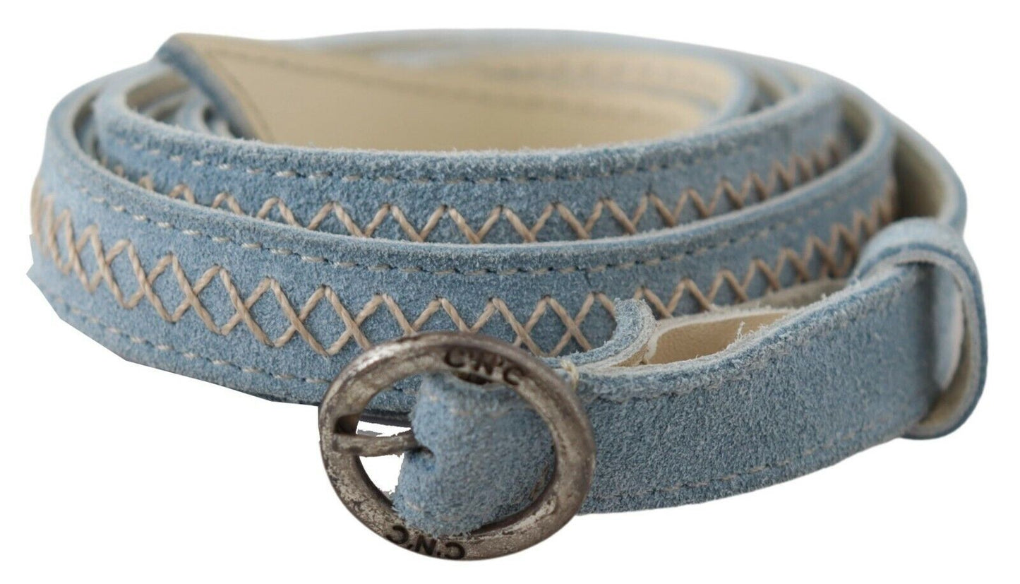 Costume National Blue Skinny Leather Fashion Waist Women's Belt