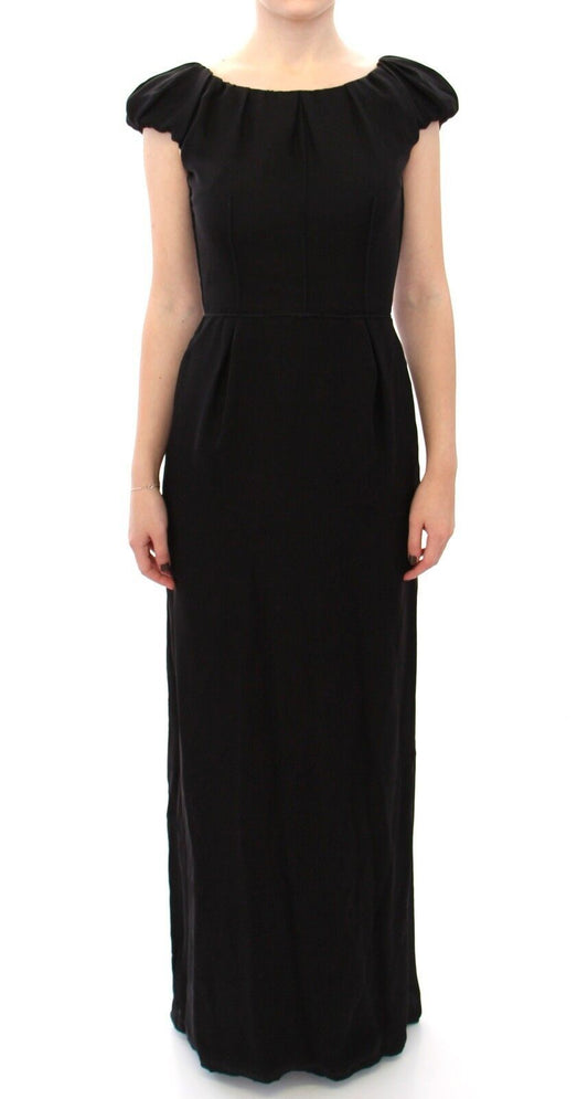 Dolce & Gabbana Black Silk Shortsleeve Gown Maxi IT Women's Dress