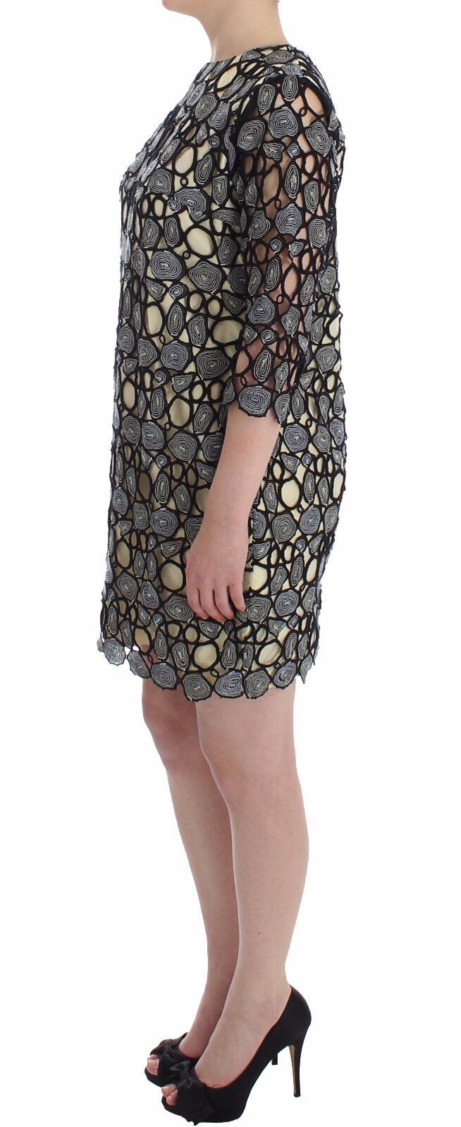 Lanre Da Silva Ajayi Black Cream Sheath Women's Shift Mini Women's Dress
