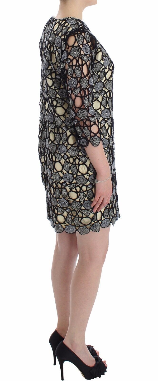 Lanre Da Silva Ajayi Black Cream Sheath Women's Shift Mini Women's Dress