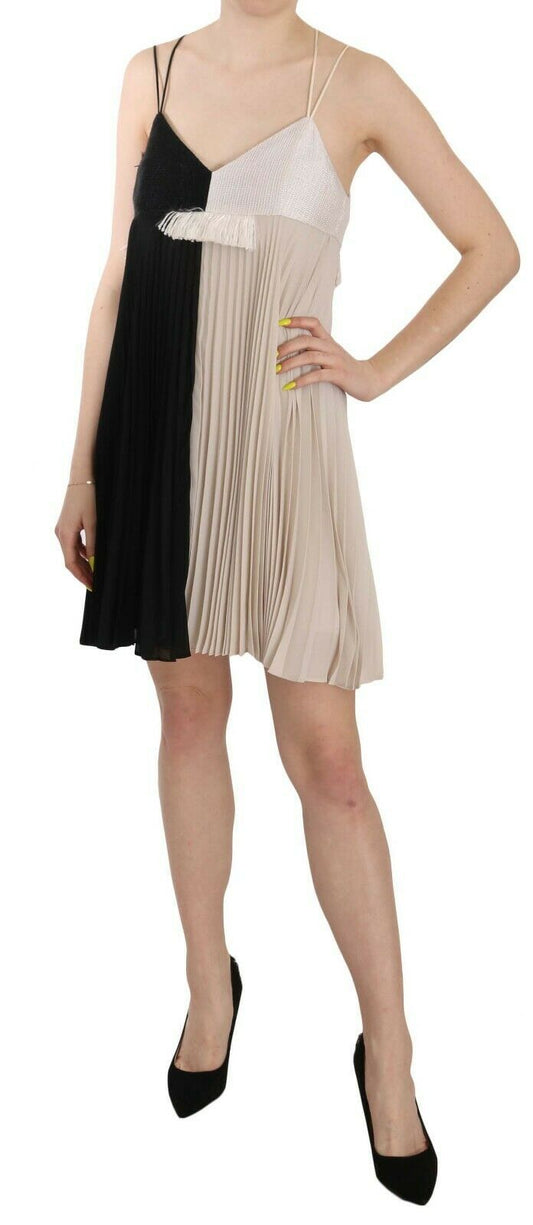 PINKO Black and White Mini Sleeve less A-line Princess Women's Dress