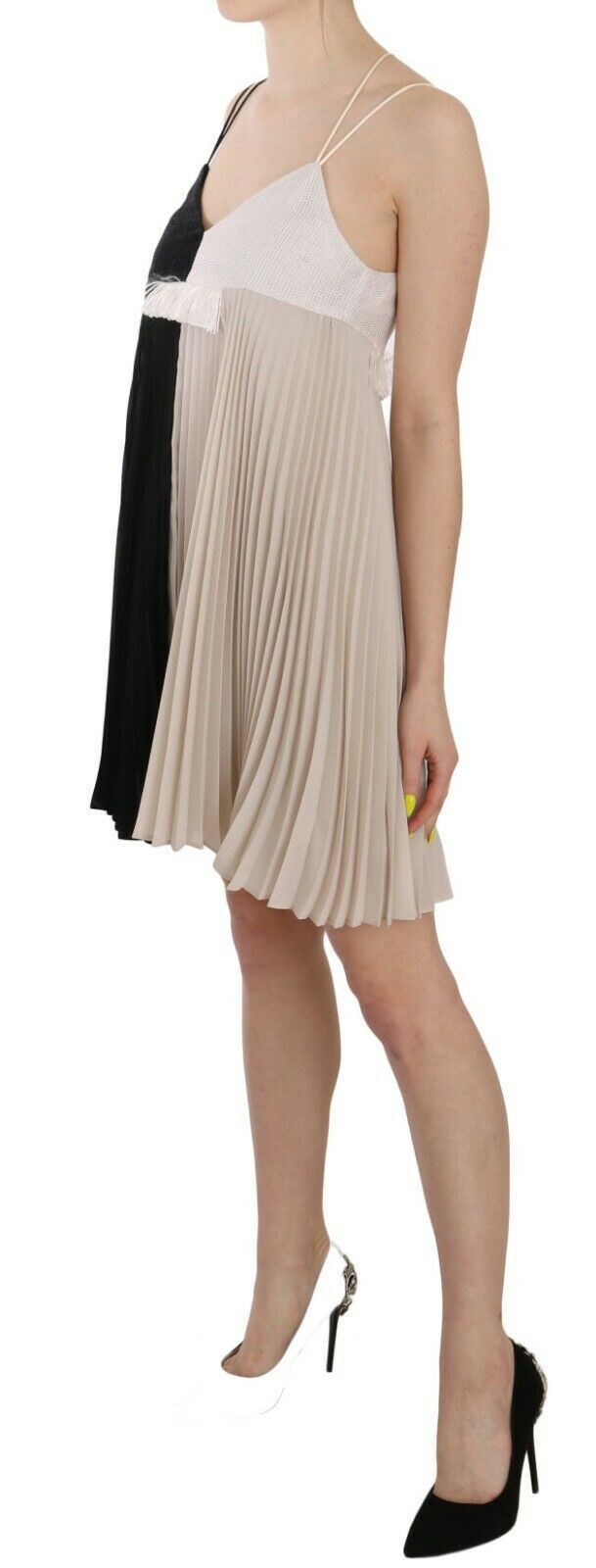PINKO Black and White Mini Sleeve less A-line Princess Women's Dress
