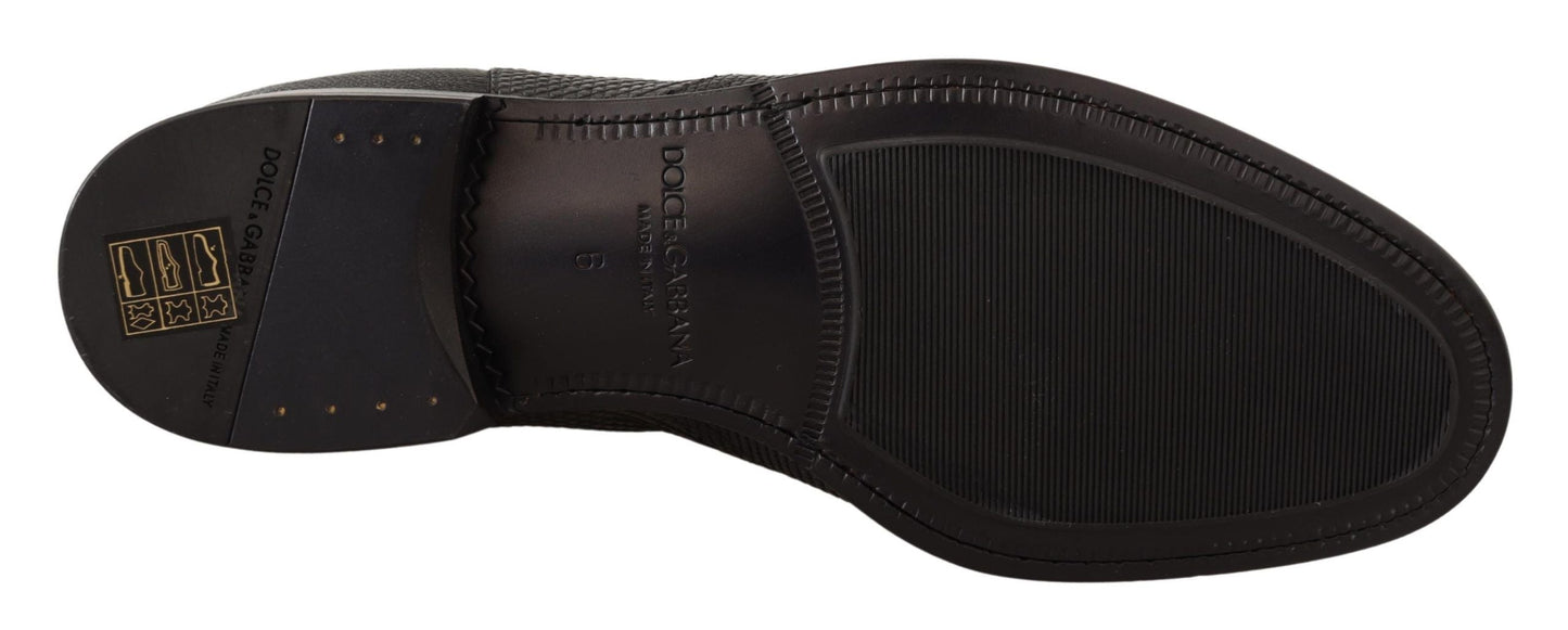 Dolce & Gabbana Black Leather Lizard Skin Ankle Men's Boots