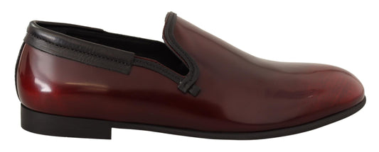 Dolce & Gabbana Bordeaux Patent Leather Dress Loafers Men's Shoes