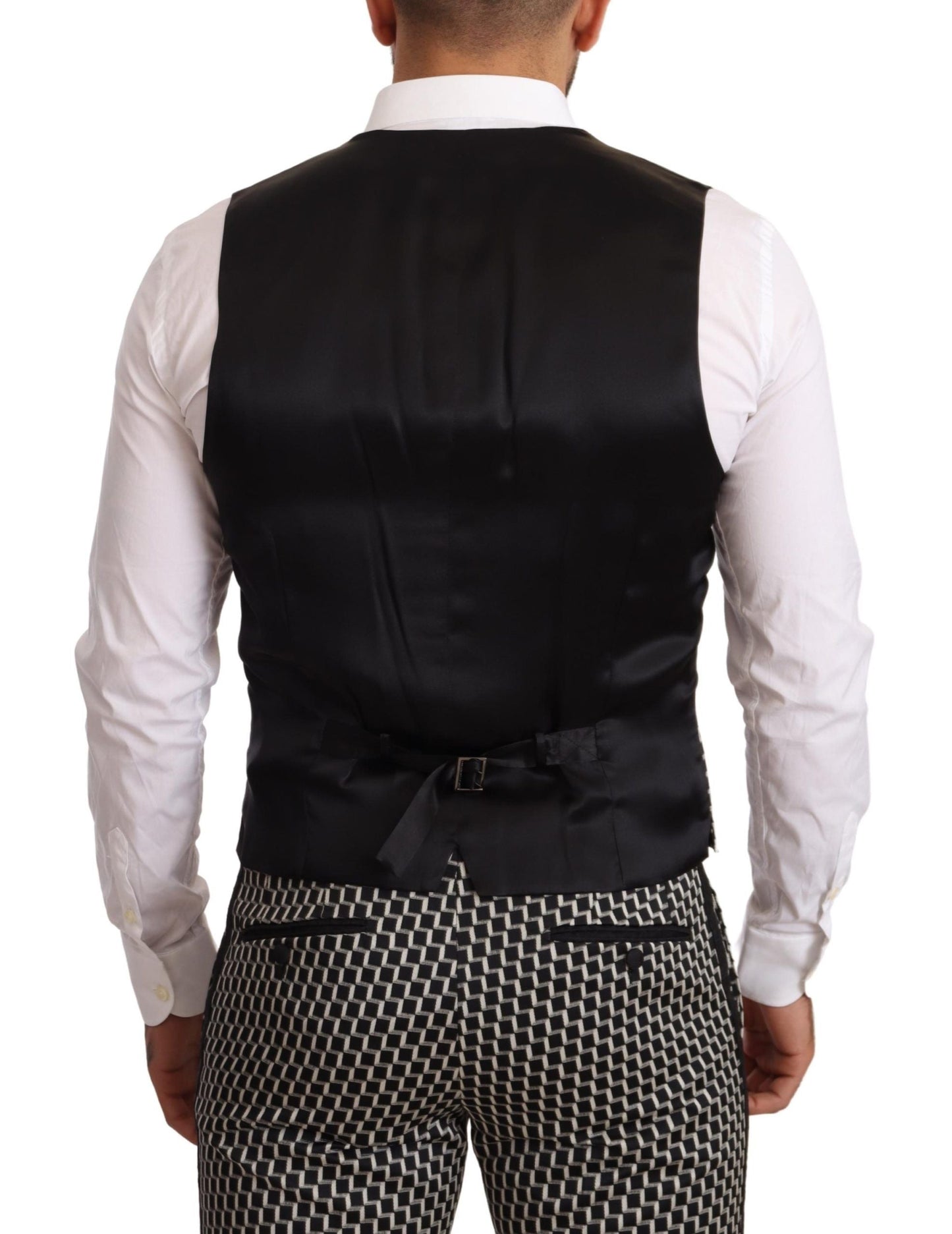 Dolce & Gabbana Black White Check 3 Piece Set MARTINI Men's Suit