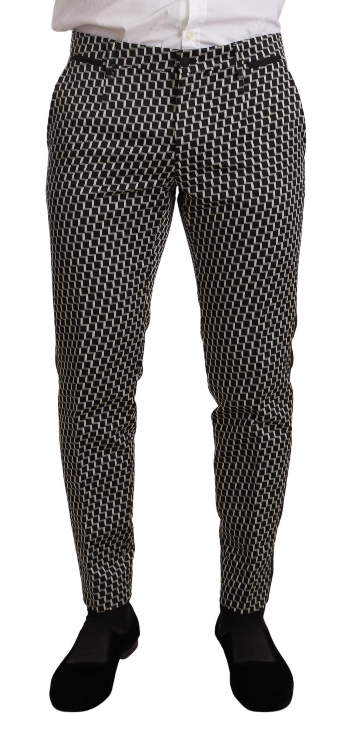 Dolce & Gabbana Black White Check 3 Piece Set MARTINI Men's Suit