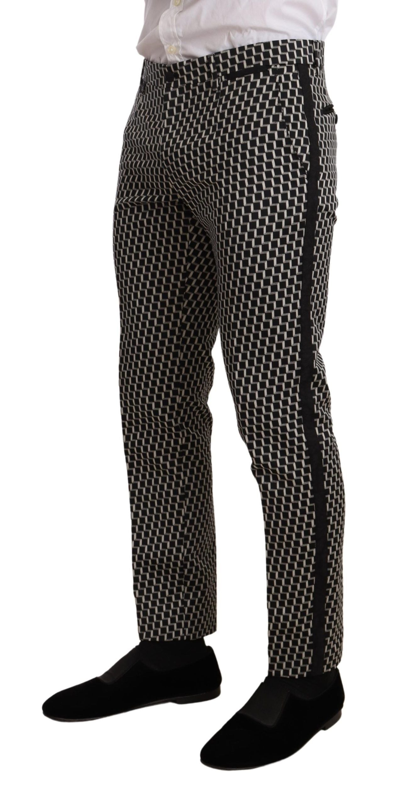 Dolce & Gabbana Black White Check 3 Piece Set MARTINI Men's Suit