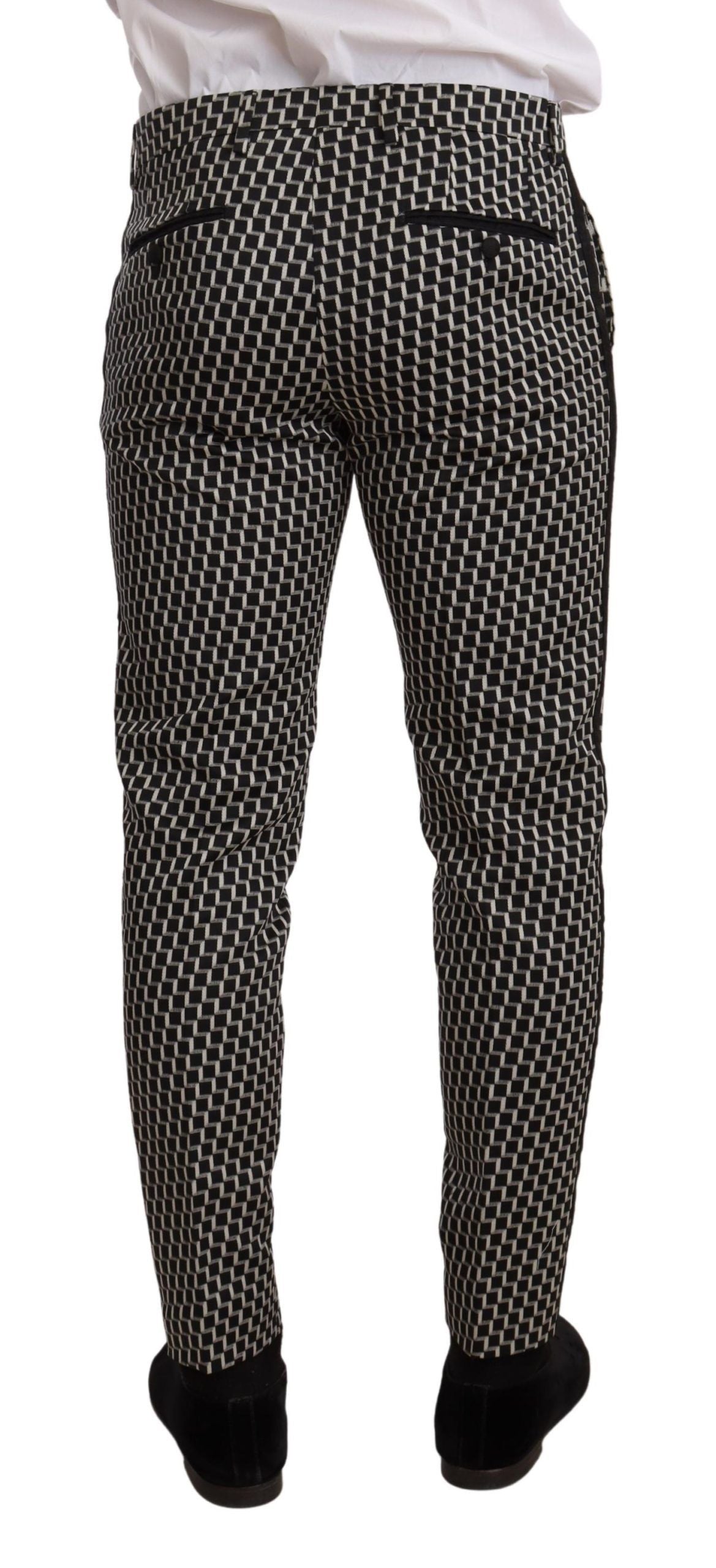 Dolce & Gabbana Black White Check 3 Piece Set MARTINI Men's Suit
