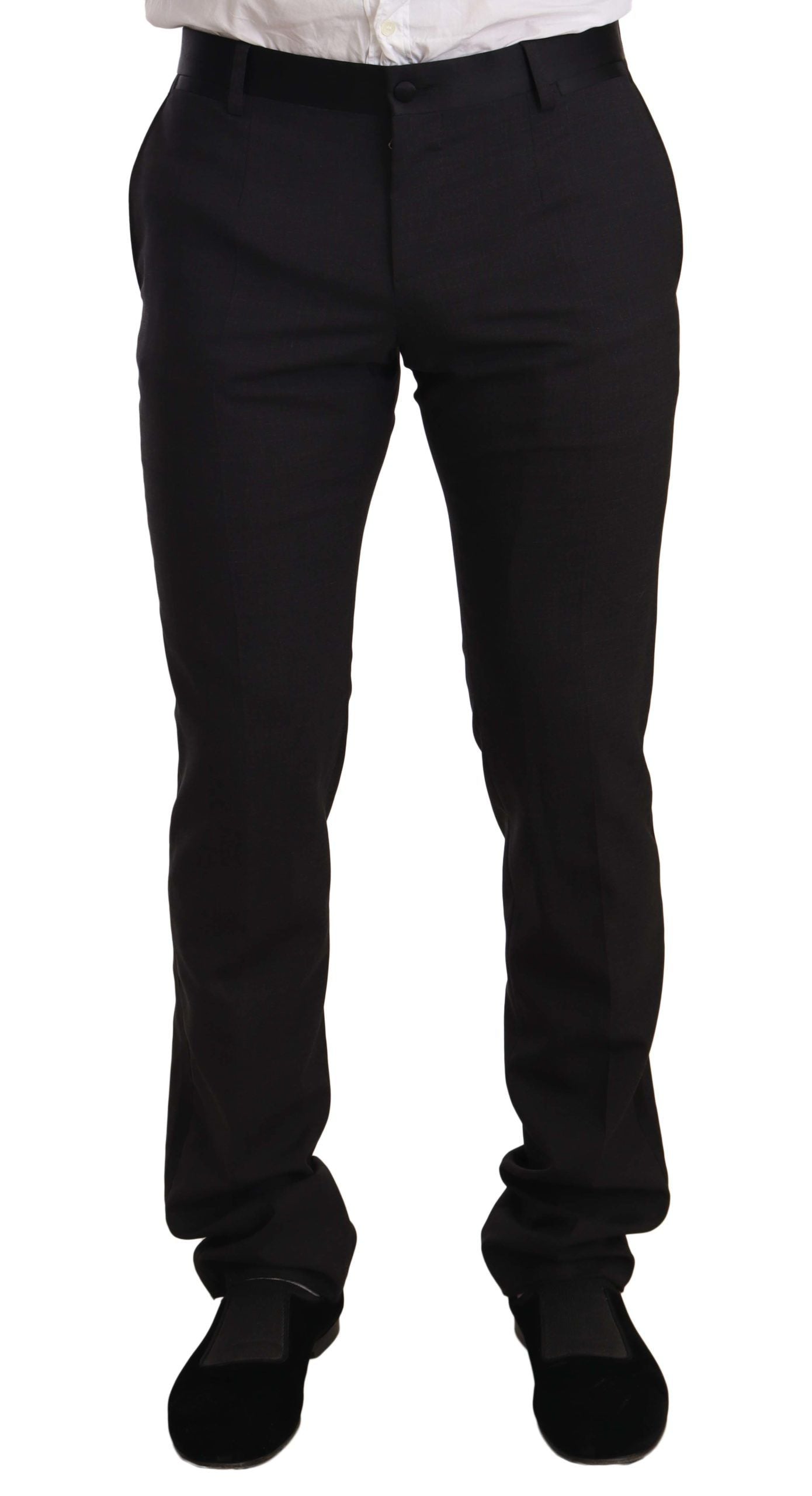 Dolce & Gabbana Blue Velvet Cotton Slim Fit Smoking Men's Suit