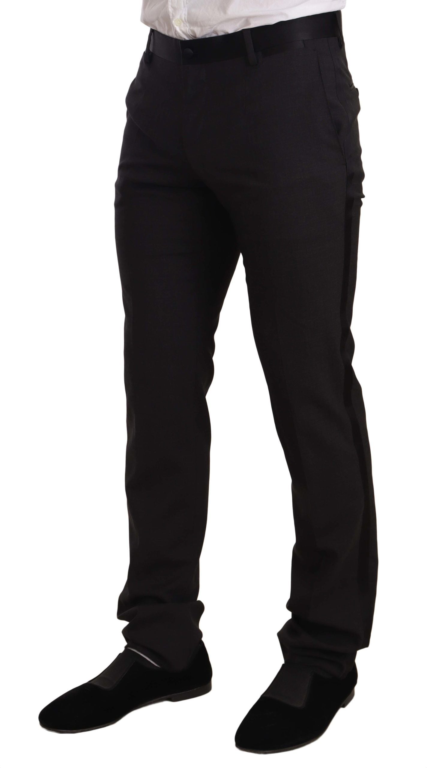Dolce & Gabbana Blue Velvet Cotton Slim Fit Smoking Men's Suit