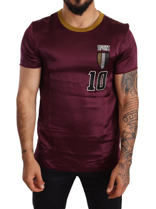 Dolce & Gabbana Purple Sport 10 Embroidery Crewneck Men's T-shirt