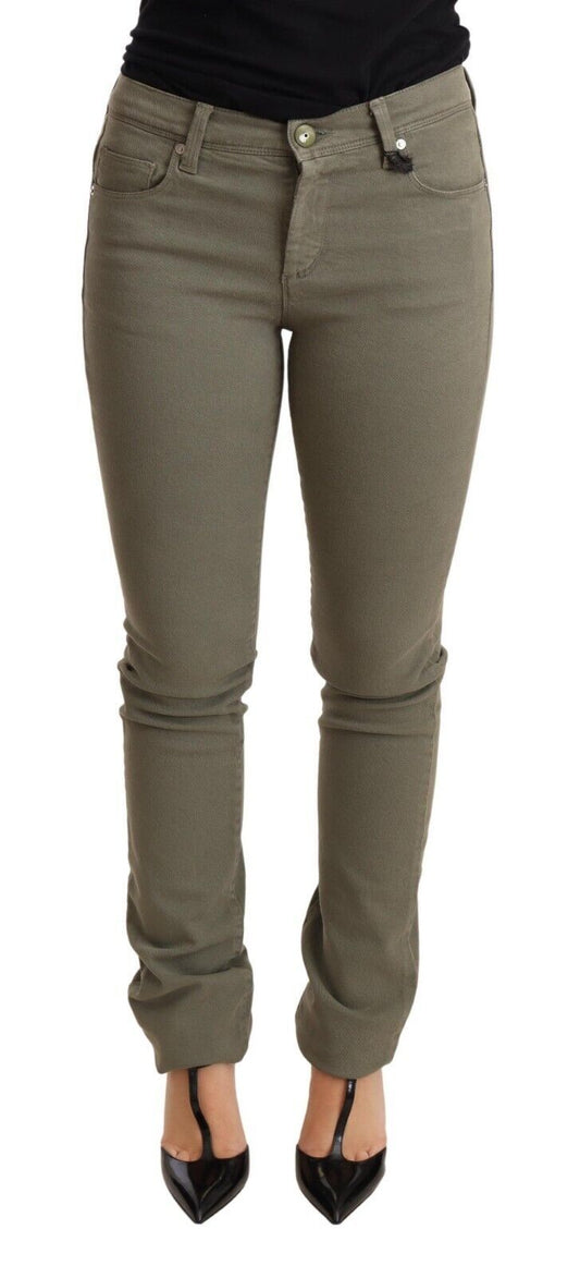 Ermanno Scervino Green Low Waist Skinny Slim Trouser Cotton Women's Jeans