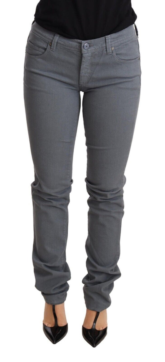 Ermanno Scervino Gray Low Waist Skinny Slim Trouser Cotton Women's Jeans