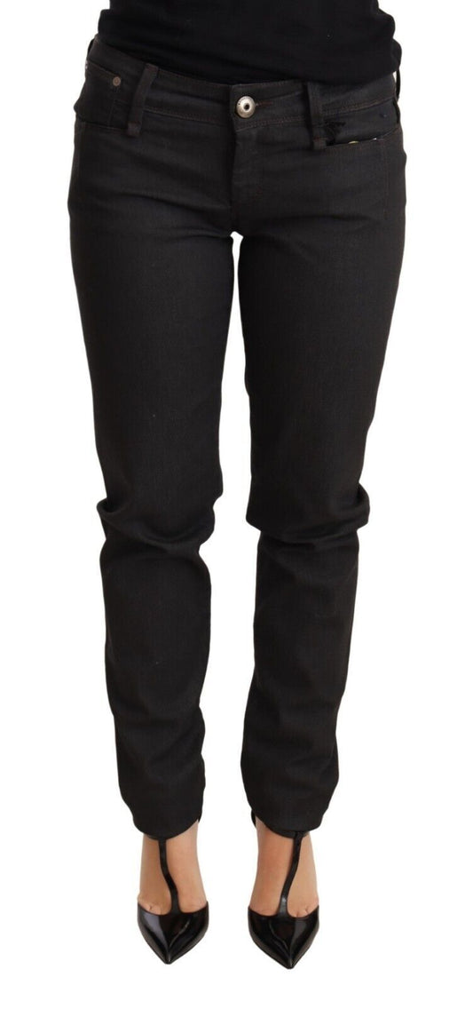 Ermanno Scervino Black Low Waist Skinny Slim Trouser Cotton Women's Jeans