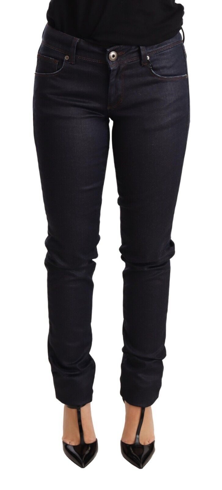 Ermanno Scervino Blue Low Waist Skinny Slim Trouser Cotton  Women's Jeans