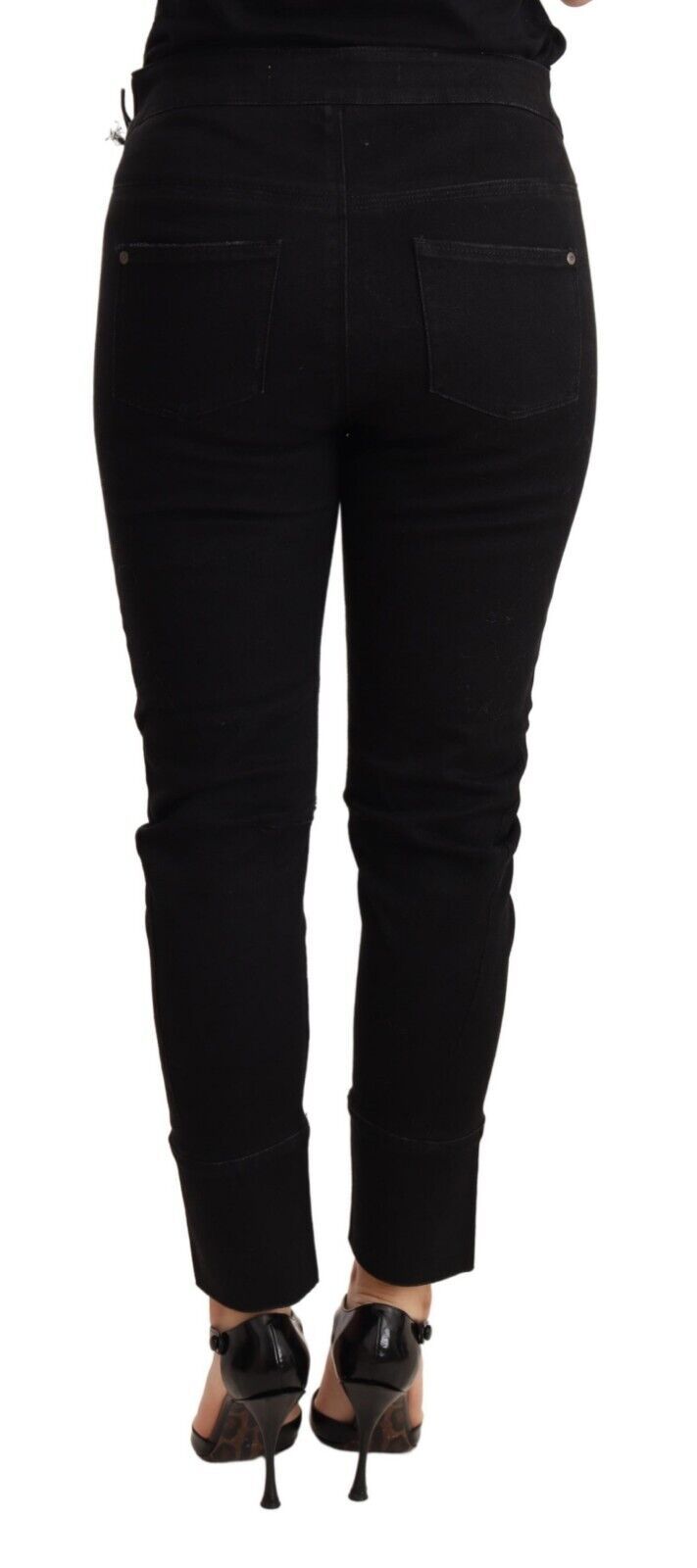 Ermanno Scervino Black Low Waist Skinny Slim Trouser Cotton  Women's Jeans