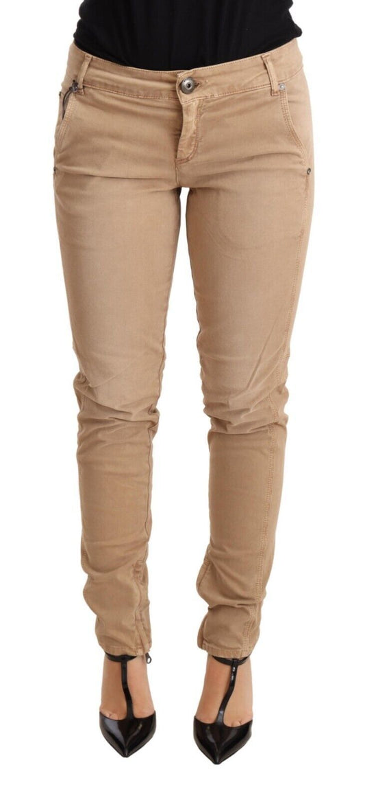 Ermanno Scervino Brown Low Waist Skinny Denim Trouser Cotton Women's Jeans