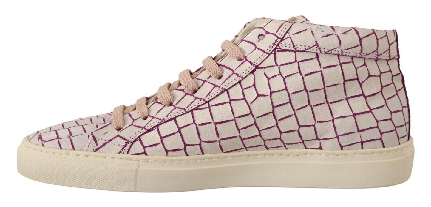 HIDE & JACK White Bordeaux Leather Casual Lace Up Sneakers Men's Shoes
