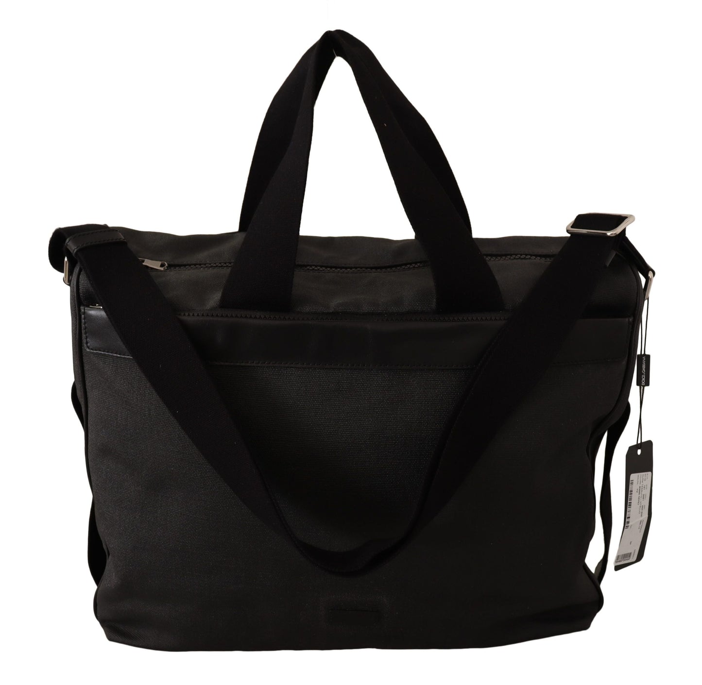 Dolce & Gabbana Black Denim Leather Shoulder Strap Messenger Men's Bag
