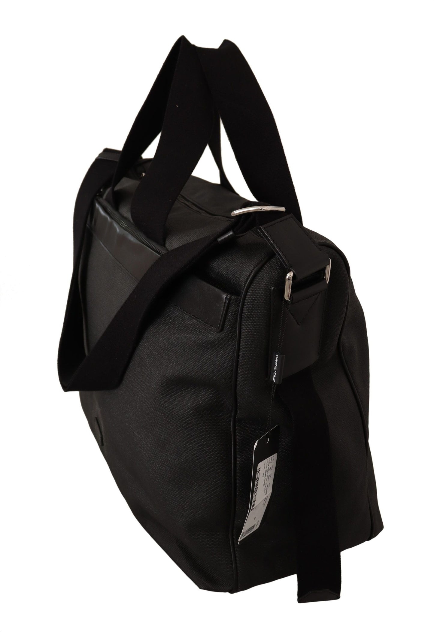 Dolce & Gabbana Black Denim Leather Shoulder Strap Messenger Men's Bag