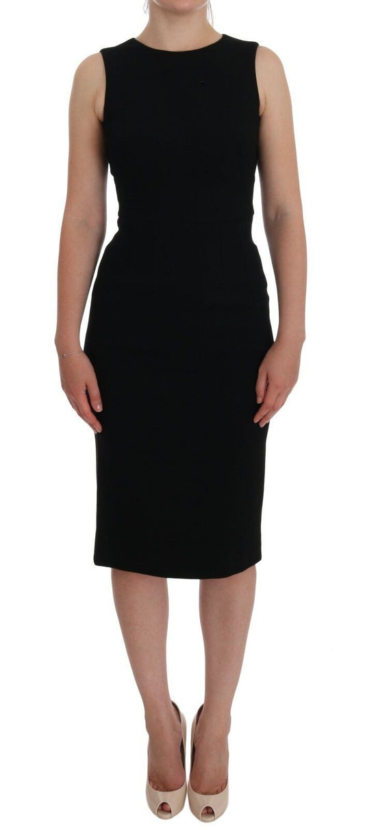 Dolce & Gabbana Black Stretch Crystal Sheath Gown Women's Dress