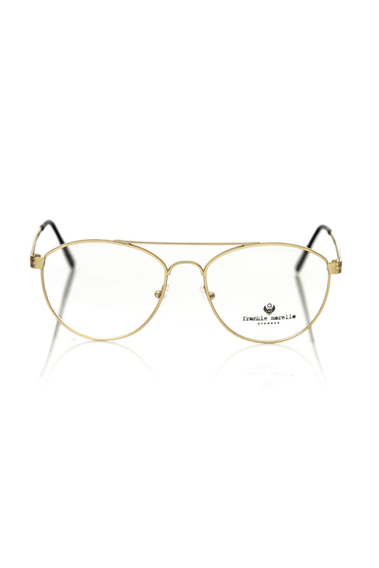 Frankie Morello Gold Metallic Men's Frame Aviator Men's Eyeglasses