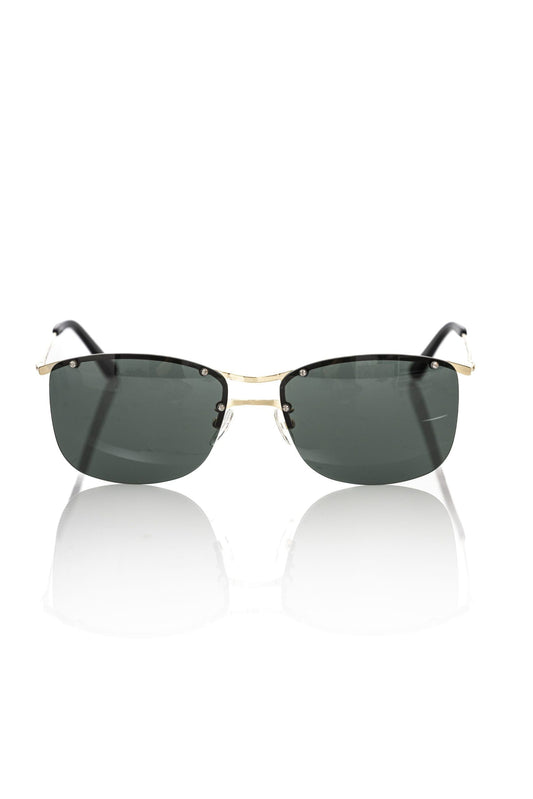 Frankie Morello Black Metallic Fibre Men Men's Sunglasses