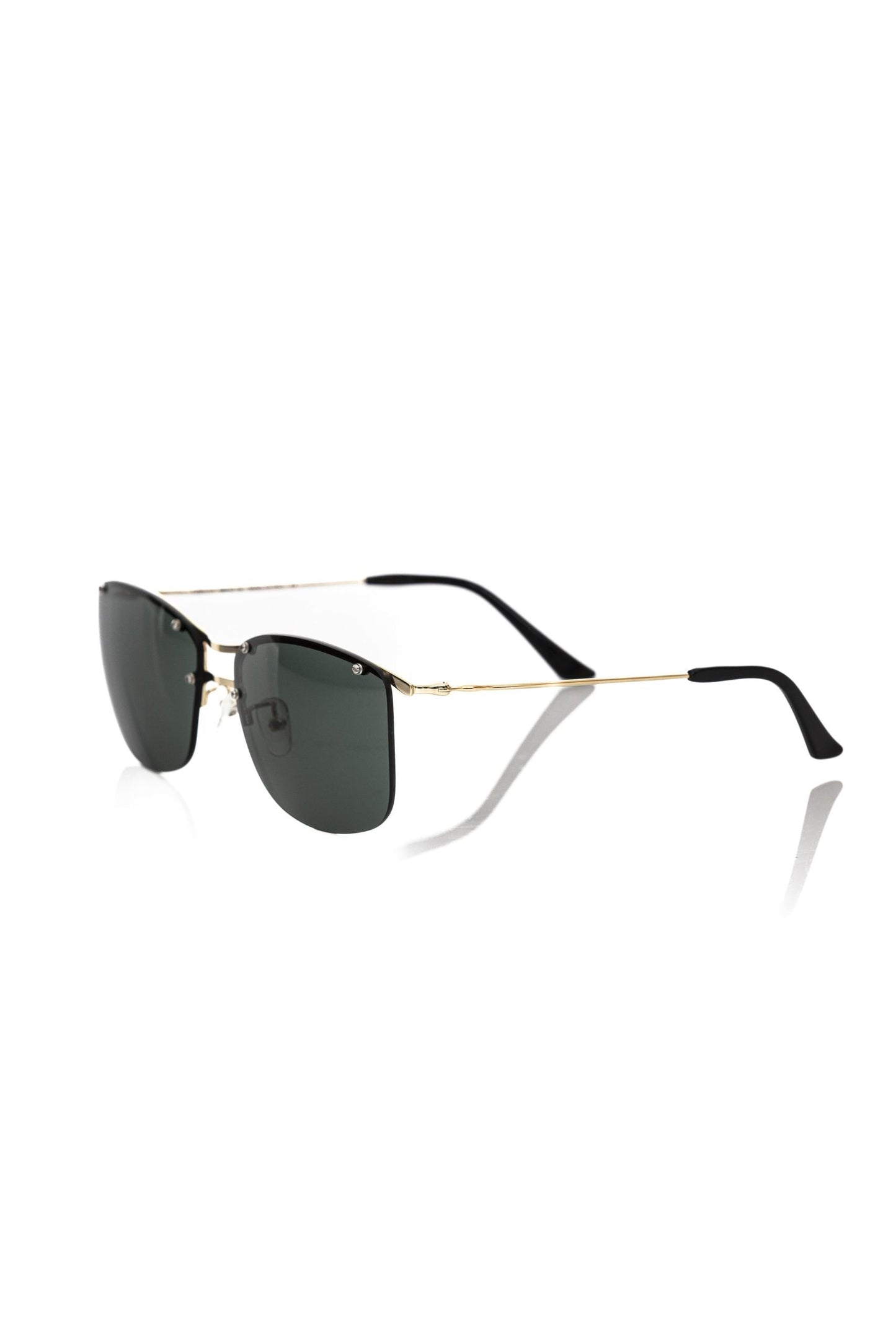 Frankie Morello Black Metallic Fibre Men Men's Sunglasses