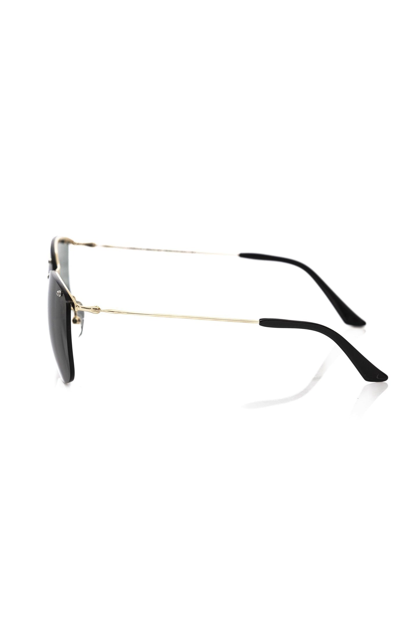 Frankie Morello Black Metallic Fibre Men Men's Sunglasses