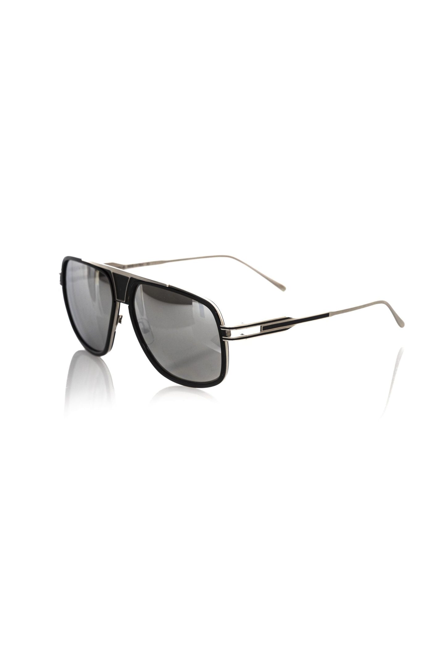 Frankie Morello Black Metallic Fiber Men Men's Sunglass