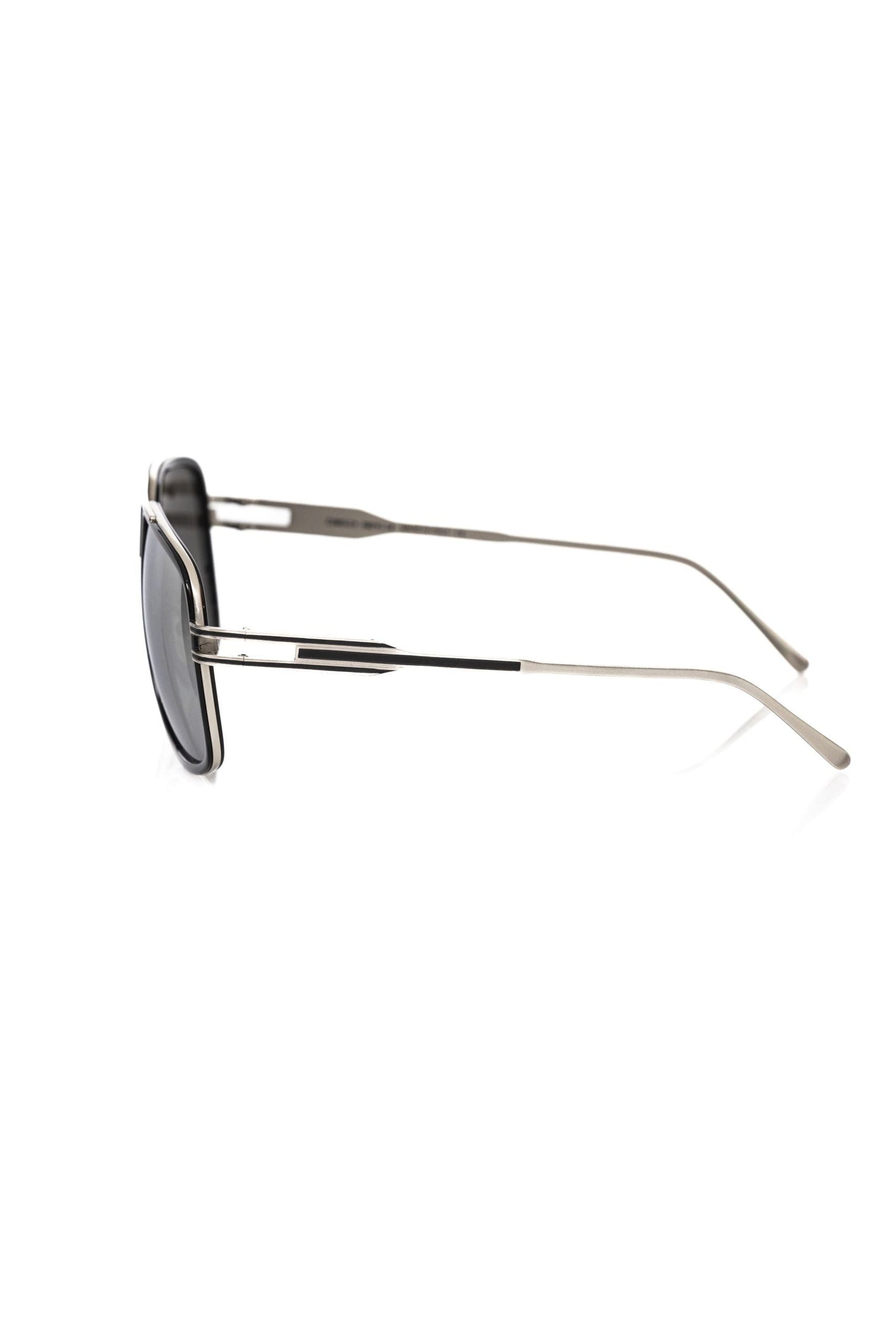 Frankie Morello Black Metallic Fiber Men Men's Sunglass