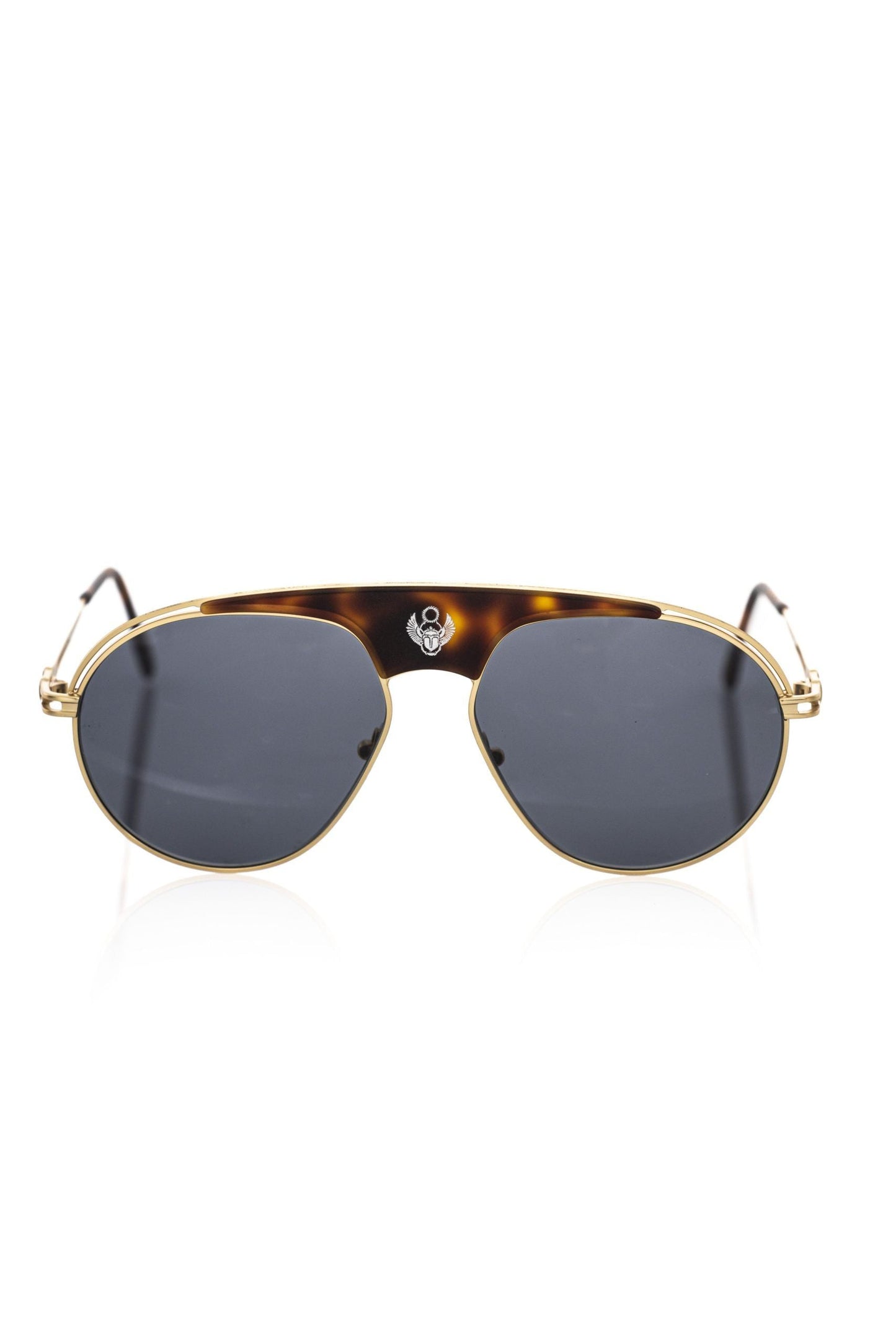 Frankie Morello Brown Metallic Fibre Men Men's Sunglass