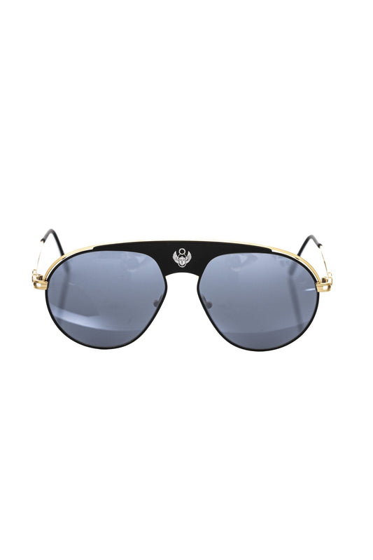 Frankie Morello Black Metallic Men's Sunglass Men's Shield
