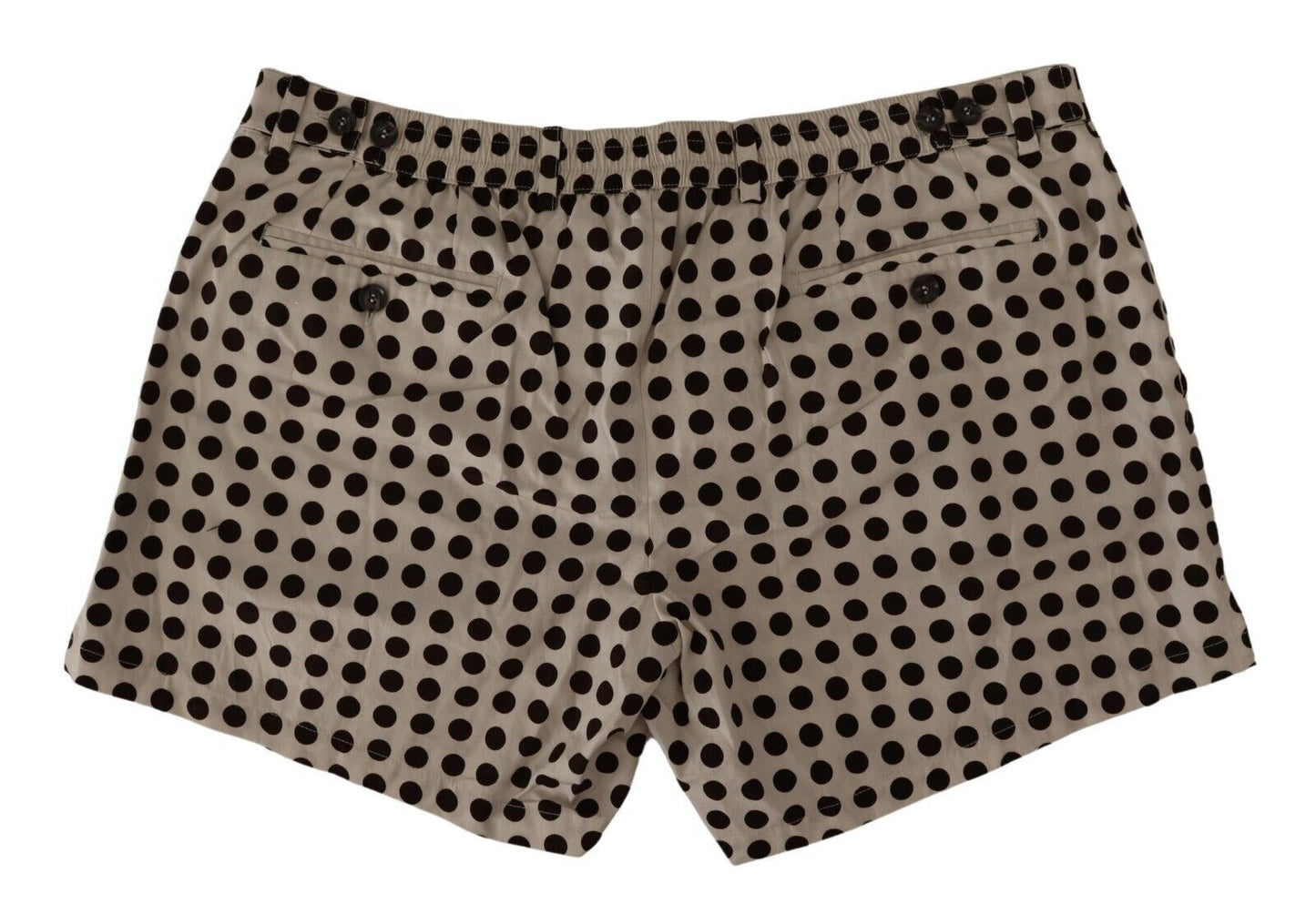 Dolce & Gabbana Black White Polka Dots Cotton Linen Men's Shorts