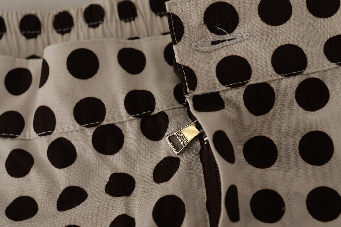 Dolce & Gabbana Black White Polka Dots Cotton Linen Men's Shorts