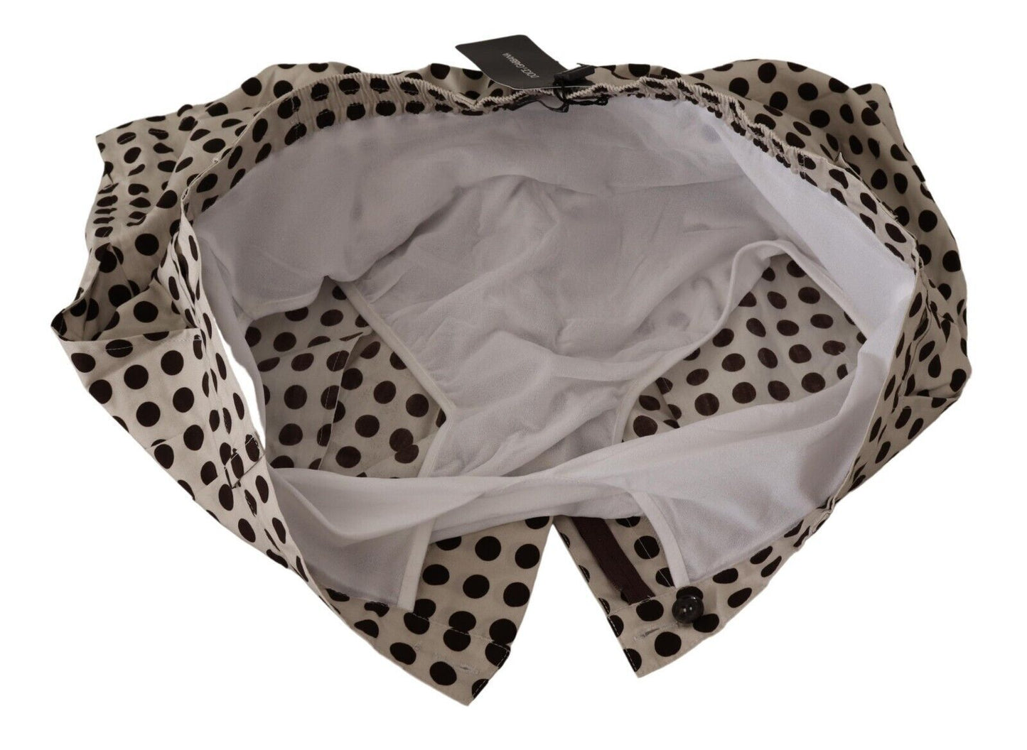 Dolce & Gabbana Black White Polka Dots Cotton Linen Men's Shorts