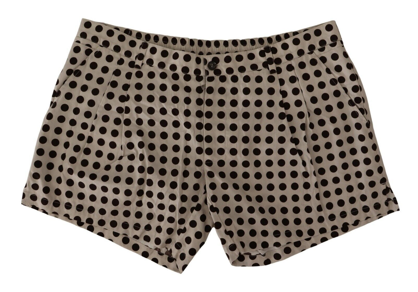 Dolce & Gabbana Black White Polka Dots Cotton Linen Men's Shorts