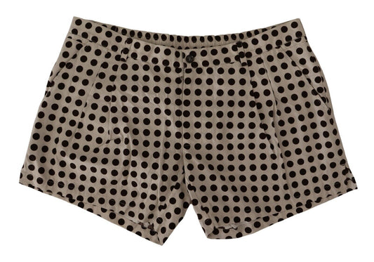 Dolce & Gabbana Black White Polka Dots Cotton Linen Men's Shorts